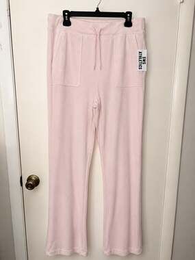 SWS Athletics Women's Pink Velour Wide Leg Sweatpants